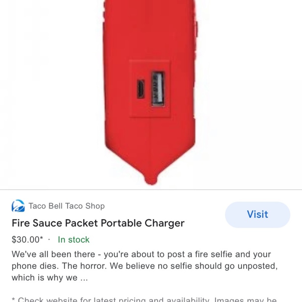 ISO Taco Bell Charger.